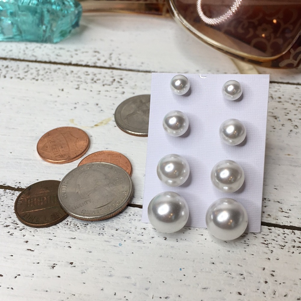 Faux Pearl Earrings - Picture 2 of 8